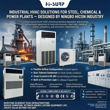 اسٹیل، کیمیکل اور پاور پلانٹس کے لیے صنعتی HVAC حل - ننگبو ہیکون انڈسٹری کے ذریعے ڈیزائن کیا گیا
